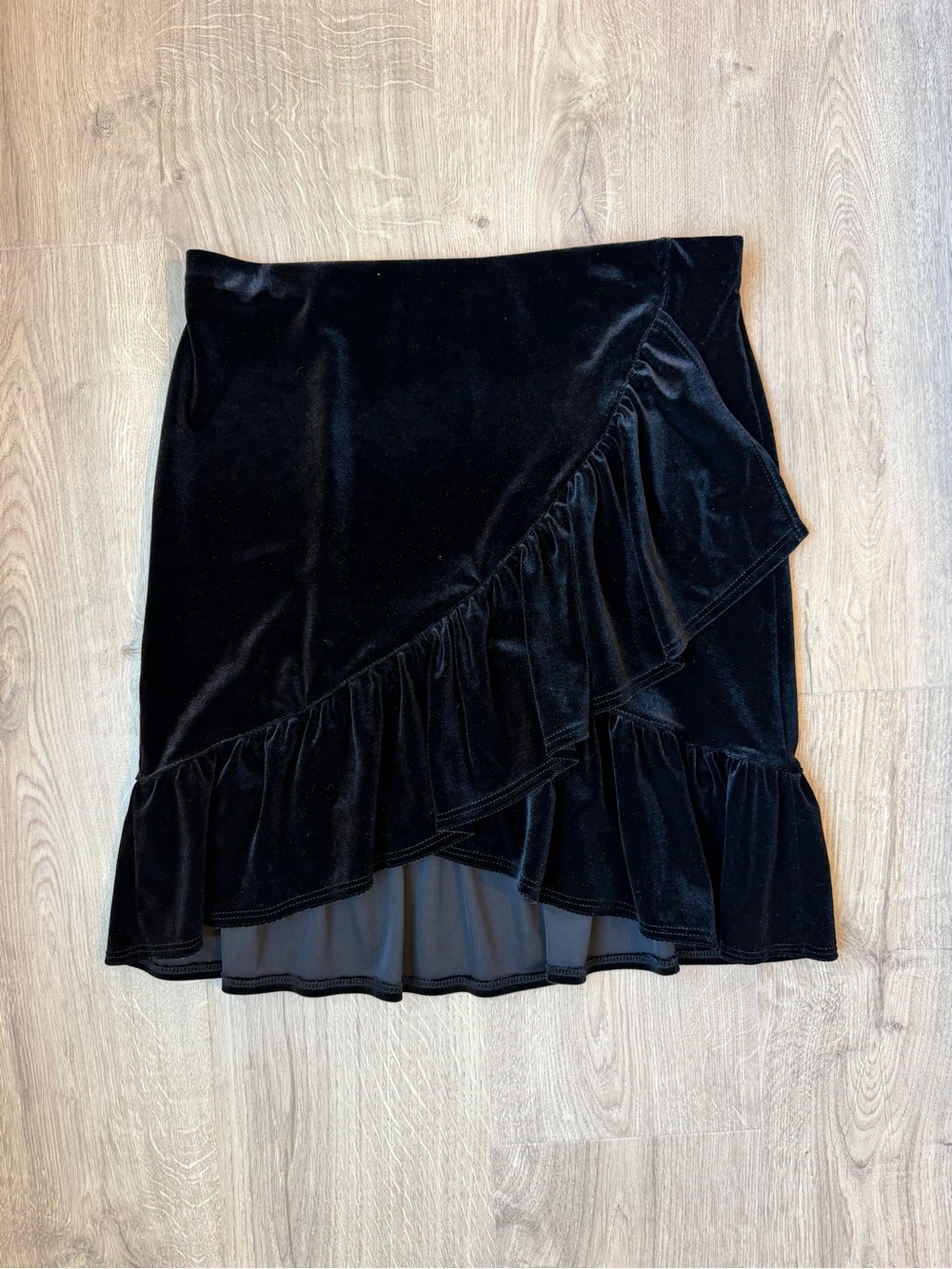 Urban Outfitters Velvet Ruffle Wrap Skirt
